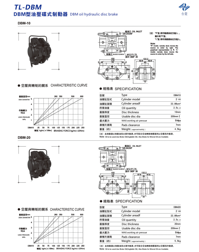 油壓碟式制動器DBM型規(guī)格尺寸型號參數(shù)表 油壓碟式制動器DBM型規(guī)格尺寸型號參數(shù)表
